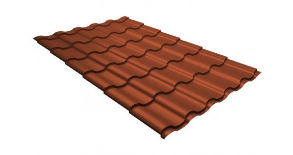Металлочерепица кредо GL 0,5 GreenСoat Pural RR 750 кирпично-красный (RAL 8004 терракота) купить в Ноябрьске
