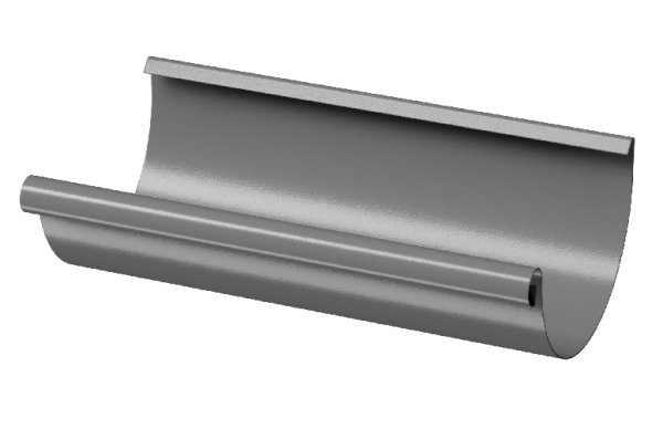 Желоб полукруглый D125 3 м Döcke STAL PREMIUM Графит, (RAL 7024) купить в Ноябрьске