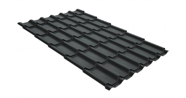 Металлочерепица классик GL 0,5 GreenCoat Pural Matt RR 23 темно-серый (RAL 7024 мокрый асфальт) купить в Ноябрьске