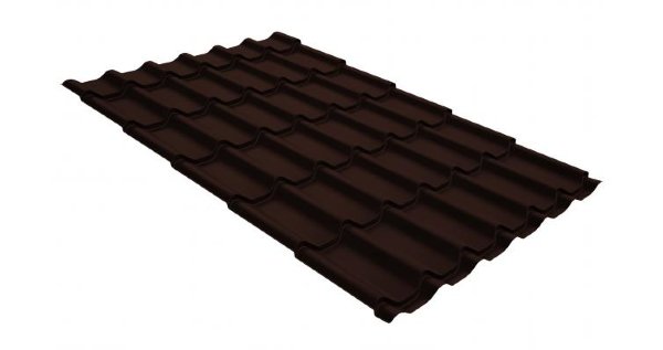 Металлочерепица классик GL 0,5 GreenCoat Pural Matt RR 887 шоколадно-коричневый (RAL 8017 шоколад) купить в Ноябрьске
