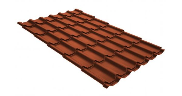 Металлочерепица классик GL 0,5 GreenCoat Pural RR 750 кирпично-красный (RAL 8004 терракота) купить в Ноябрьске