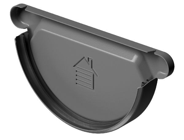 Заглушка желоба D125 Döcke STAL PREMIUM Графит, (RAL 7024) купить в Ноябрьске