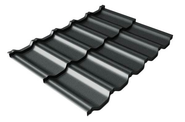 Металлочерепица модульная Квинта Uno Grand Line c 3D резом 0,5 Satin RAL 7016 антрацитово-серый купить в Ноябрьске