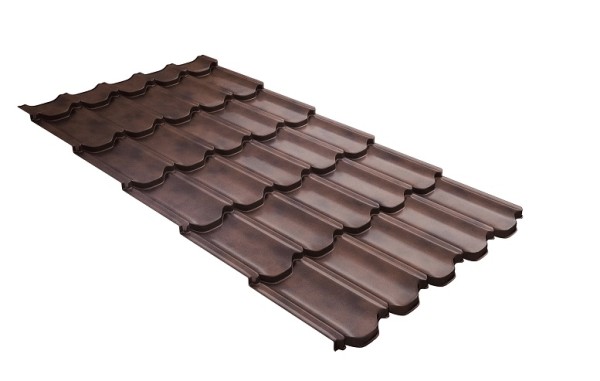 Металлочерепица квинта плюс с  3D резом 0,45 Safari Twincolor Brown купить в Ноябрьске