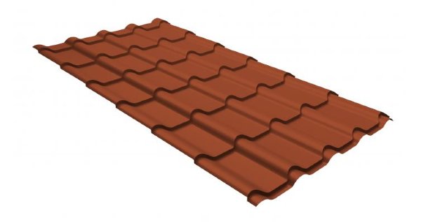 Металлочерепица камея GL 0,5 GreenCoat Pural RR 750 кирпично-красный (RAL 8004 терракота) купить в Ноябрьске