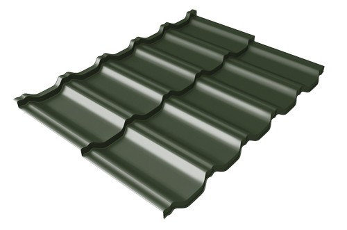 Металлочерепица модульная Квинта Uno Grand Line c 3D резом 0,5 GreenСoat Pural Matt RR 11 темно-зеленый (RAL 6020 хромовая зелень) купить в Ноябрьске