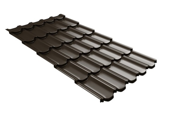 Металлочерепица квинта плюс с 3D резом 0,5 GreenСoat Pural RR 32 темно-коричневый (RAL 8019 серо-коричневый) купить в Ноябрьске