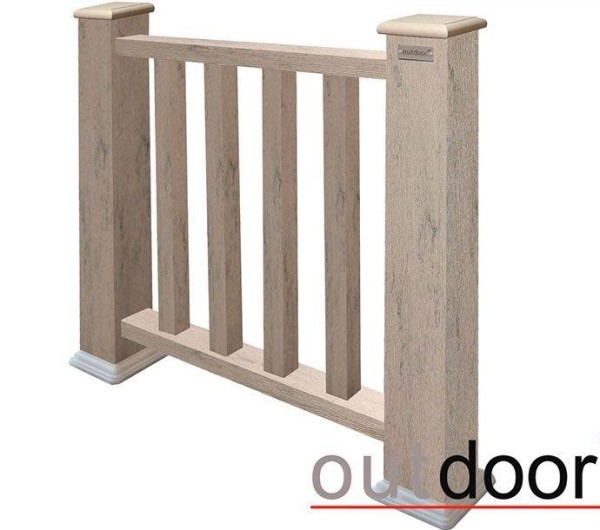 Ограждение из ДПК Outdoor Классик 3D STORM серый микс купить в Ноябрьске