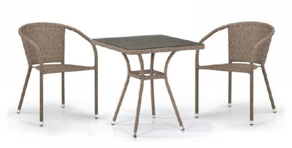 Комплект плетеной мебели AFINA из иск. ротанга T282BNT/Y137C-W56 Light Brown 2Pcs купить в Ноябрьске