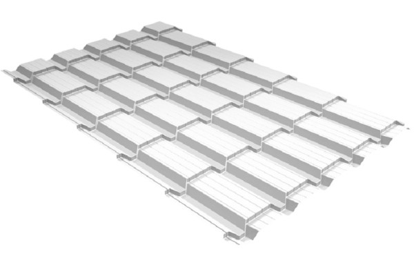 Металлочерепица GL квадро профи 0,5 Satin RAL 9003 сигнальный белый купить в Ноябрьске