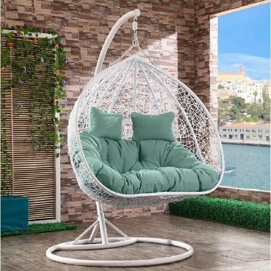 Кресло Подвесное из искусственного ротанга AFM-109A White/Green купить в Ноябрьске