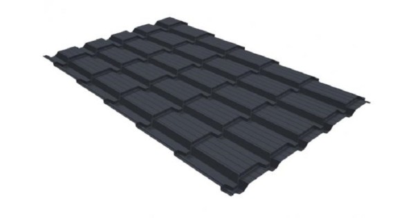 Металлочерепица GL квадро профи 0,5 GreenCoat Pural RR 23 темно-серый (RAL 7024) мокрый асфальт купить в Ноябрьске
