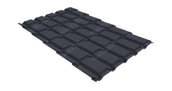 Металлочерепица GL квадро профи 0,5 Satin RAL 7024 мокрый асфальт купить в Ноябрьске