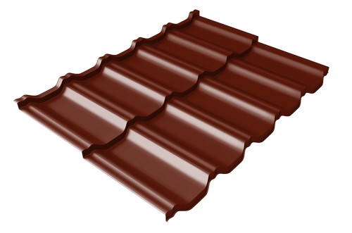 Металлочерепица модульная Квинта Uno Grand Line c 3D резом 0,5 Satin RAL 3005 красное вино купить в Ноябрьске