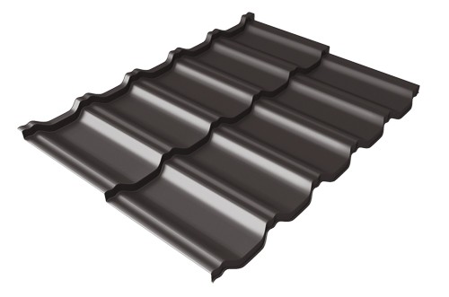 Металлочерепица модульная Квинта Uno Grand Line c 3D резом 0,5 Satin RR 32 темно-коричневый купить в Ноябрьске