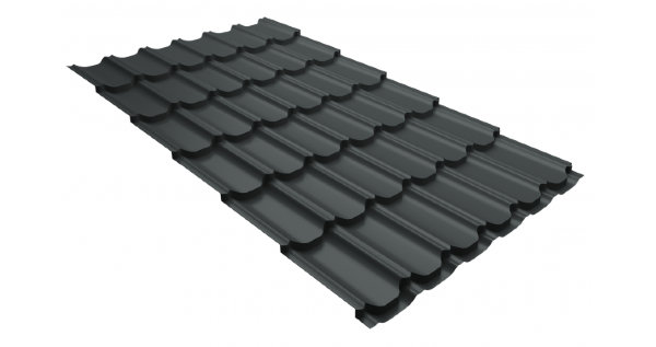 Металлочерепица квинта плюс 0,5 GreenCoat Pural Matt RR 23 темно-серый (RAL 7024 мокрый асфальт) купить в Ноябрьске